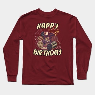 4th of July Funny Joe Biden Happy Birthday Long Sleeve T-Shirt